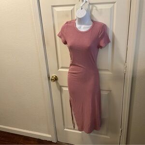 MIROL Pink Ribbed Dress